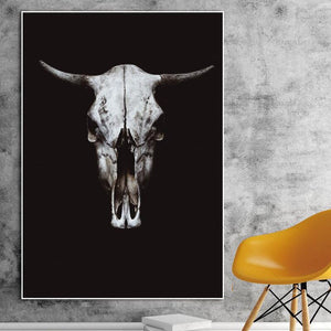 Nordic Black And White Cow Skull