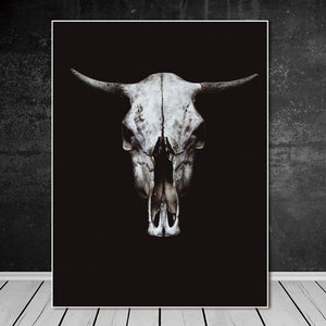 Nordic Black And White Cow Skull