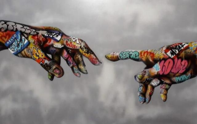 Graffiti Hand of God Wall Art