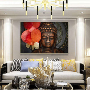 Bronze Buddha Carved Statue Wall Art