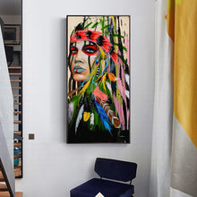 Charger l&#39;image dans la galerie, Feather Indian Girl Wall Art
