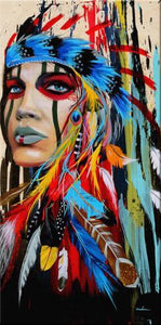 Feather Indian Girl Wall Art