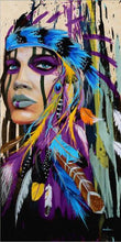 Load image into Gallery viewer, Feather Indian Girl Wall Art
