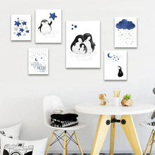 Charger l&#39;image dans la galerie, Penguin Family Nursery Art
