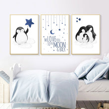 Charger l&#39;image dans la galerie, Penguin Family Nursery Art
