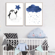 Charger l&#39;image dans la galerie, Penguin Family Nursery Art
