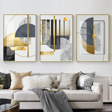 Load image into Gallery viewer, Modern Golden Abstract Geometric Art
