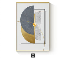 Load image into Gallery viewer, Modern Golden Abstract Geometric Art
