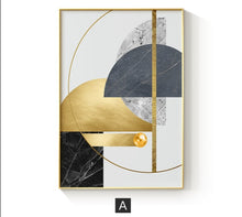 Load image into Gallery viewer, Modern Golden Abstract Geometric Art
