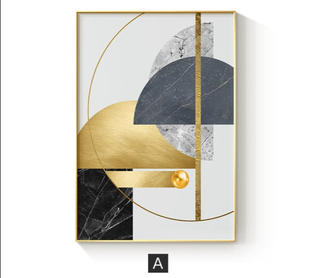 Modern Golden Abstract Geometric Art