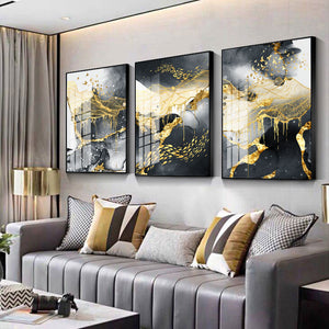 Golden River Abstract Art