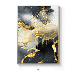 Golden River Abstract Art