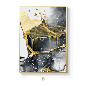 Golden River Abstract Art