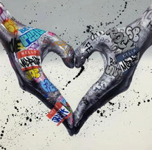 Load image into Gallery viewer, Heart Hand Graffiti Art
