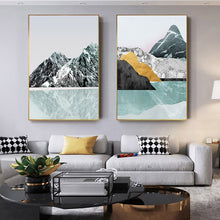 Load image into Gallery viewer, Nordic Mountain Landscape Abstract Art
