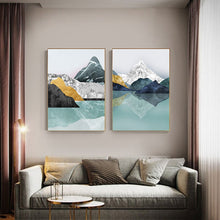 Load image into Gallery viewer, Nordic Mountain Landscape Abstract Art
