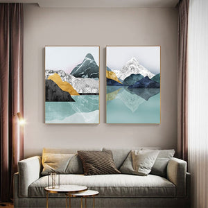 Nordic Mountain Landscape Abstract Art