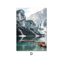 Load image into Gallery viewer, Scandinavian Mountain Lake Bridge Wall Art
