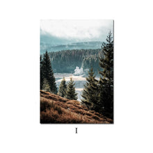 Charger l&#39;image dans la galerie, Scandinavian Mountain Lake Bridge Wall Art
