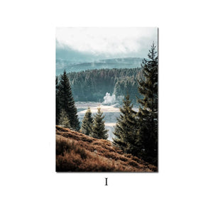 Scandinavian Mountain Lake Bridge Wall Art