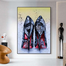 Load image into Gallery viewer, Black High Heels Graffiti Art
