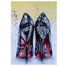 Load image into Gallery viewer, Black High Heels Graffiti Art
