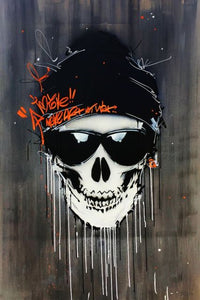 Funny Street Art Skull
