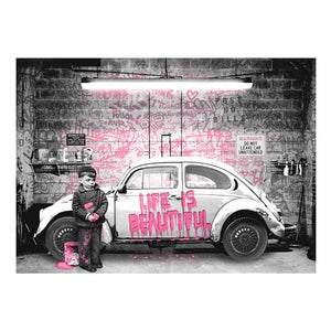 Life Is Beautiful Graffiti Car