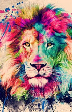 Load image into Gallery viewer, Colorful Watercolor Lion - White Edition
