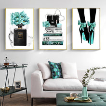 Load image into Gallery viewer, Fashion In Paris Blue Green Art Design
