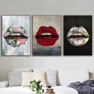 Sexy Lips Canvas Wall Art