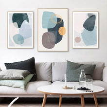 Load image into Gallery viewer, Scandinavian Multicolor Blue Green Geometric Wall Art
