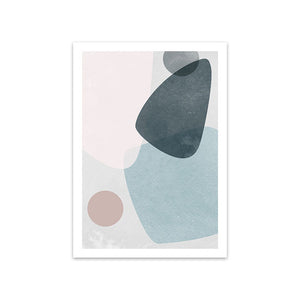 Scandinavian Multicolor Blue Green Geometric Wall Art