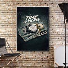 Load image into Gallery viewer, Time Is Money Motivational Art
