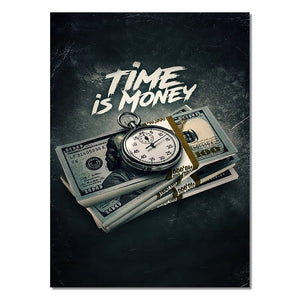 Time Is Money Motivational Art