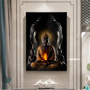 Meditation Golden Buddha Statue Art