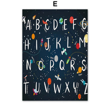 Charger l&#39;image dans la galerie, Spaceship Number Letter Nursery Wall Art
