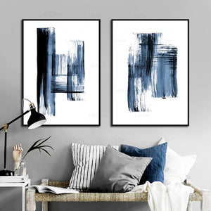 Navy Blue Period Modern Art