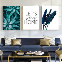 Charger l&#39;image dans la galerie, Scandinavian Foral Let&#39;s Stay Home Art
