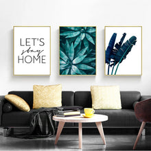 Charger l&#39;image dans la galerie, Scandinavian Foral Let&#39;s Stay Home Art
