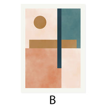 Load image into Gallery viewer, Minimalist Watercolor Pink Blue Geometric Shapes
