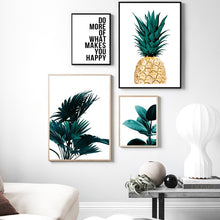 Charger l&#39;image dans la galerie, Scandinavian Golden Pineapple Leaf Wall Print
