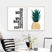 Charger l&#39;image dans la galerie, Scandinavian Golden Pineapple Leaf Wall Print
