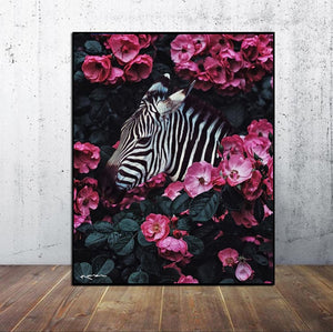 Modern Floral Zebra