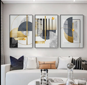 Modern Golden Abstract Geometric Art