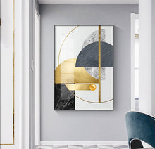 Load image into Gallery viewer, Modern Golden Abstract Geometric Art
