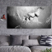 Load image into Gallery viewer, Black &amp; White Abstract Lover Kiss
