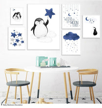 Charger l&#39;image dans la galerie, Penguin Family Nursery Art
