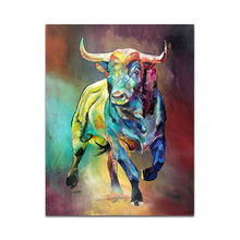 Load image into Gallery viewer, Abstract Colorful Bull Painting
