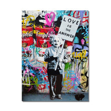 Charger l&#39;image dans la galerie, Einstein &#39;&#39;Love Is The Answer&#39;&#39; - Mr. Brainwash Canvas Art
